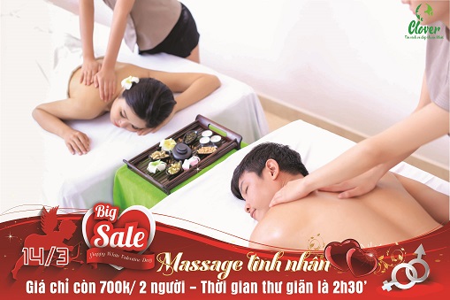 Clover Spa “khuyến mãi khủng’’ cho lễ 8/3 và Valentine trắng 14/3