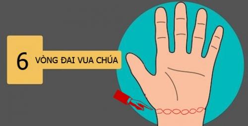 đường vân ở cổ tay có hình mắt xích, vòng đai vua chúa