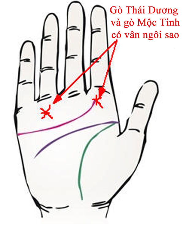 Gò Thái Dương và gò Mộc Tinh có vân ngôi sao